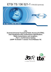 3GPP TS36.521 EUTRA UE Conformance Testing