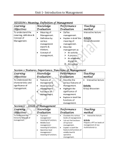 Intro to Management Course Outline