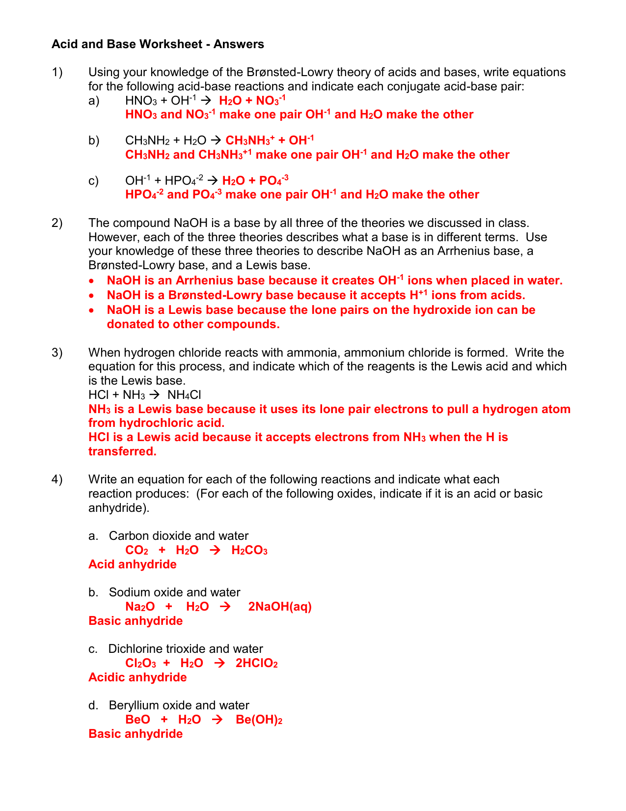 Acid and Base Worksheet 20 20-20 ans key With Regard To Acid And Base Worksheet Answers