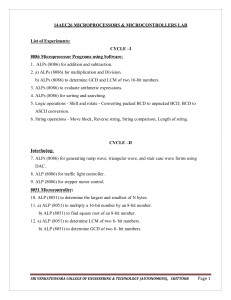 Microprocessors and Interfacing ALP Programs