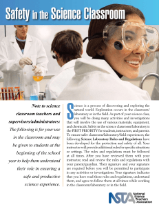 Safety In The Science Classroom Contract