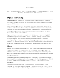 Digital Marketing Definition History Str