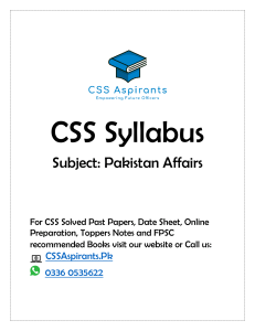 Pakistan-Affairs-CSS-Syllabus
