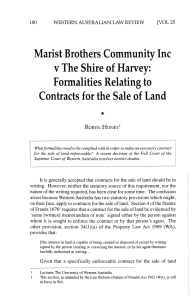 Land Sale Contracts: Formalities in Western Australia