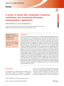 A review of natural fiber composites  properties, modification and processing techniques, characterization, applications