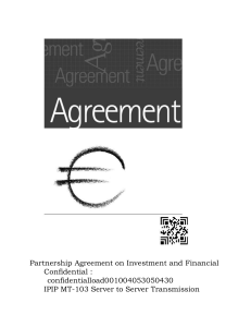 Partnership Agreement on Investment and Financial