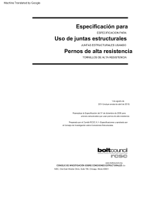 2014 RCSC Specification for Structural Joints Using High-Strength Bolts (with errata) - español