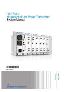 R&S MLx Transmitter System Manual