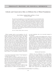 Graham Haidt Nosek 2009 Moral foundations of liberals and conservatives - selections