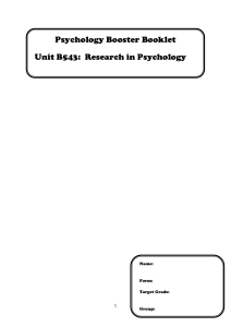 Research Methods Booklet