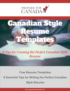 Canadian Resume Template 2021