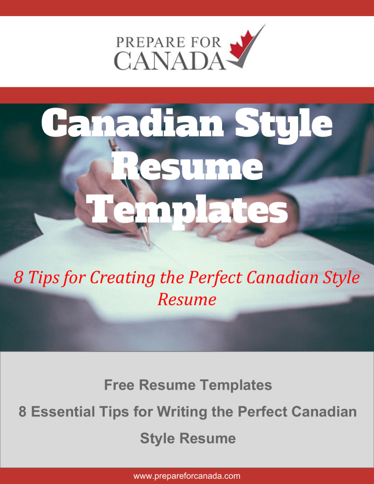 Canadian Resume Template 2021 8090