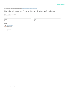 BlockchaininEducation-OpportunitiesApplicationsandChallenges