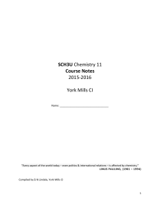 SCH3U Course Notes 2015-2016