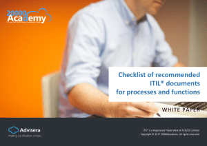 Checklist of recommended ITIL documents for processes and functions EN