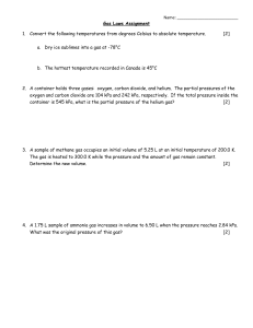 Gas Laws Assignment