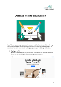 Creating a website using Wix