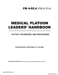 Medical Platoon Leaders handbook