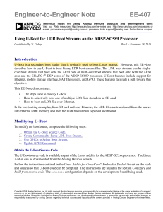 Using U-Boot for LDR Boot Streams on the ADSP-SC589 Processor EE407v01