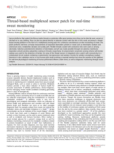 Thread based multiplexed sensor patch for real time sweat monitoring