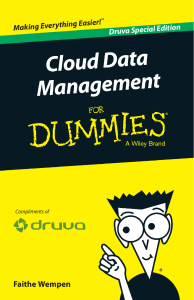 Cloud Data Management For Dummies Druva Special Edition