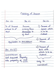 Clubbing of Income: Sections 60, 61, 64 Explained