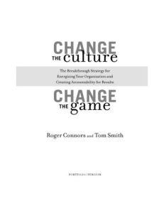 Change Culture, Change Game: Accountability & Results