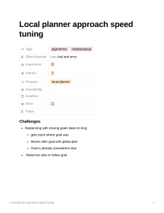 Local planner approach speed tuning