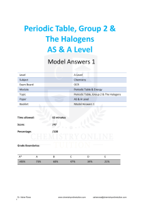 3 Periodic-Table-Group-2- -The-Halogens Model-Answers Booklet 1 AS ALevel OCR-A-Level-Chemistry