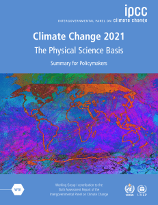 IPCC Climate Change 2021 - The Physical Science Basis - Summary for Policymakers