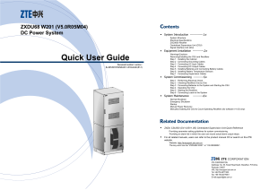 ZTE Rectifier cabinet quick user-guide 