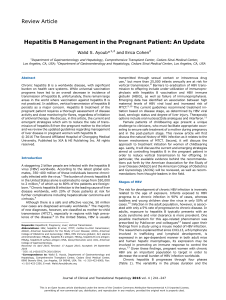 Hepatitis B Management in the Pregnant Patient An 