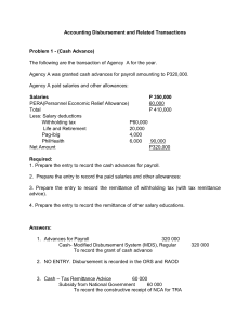 ACCOUNTING ON DISBURSEMENT AND RELATED TRANSACTIONS