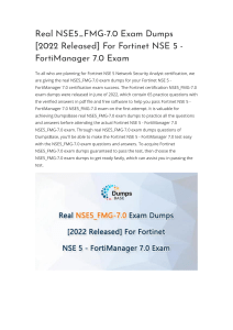 Real NSE5 FMG-7.0 Exam Dumps [2022 Released]