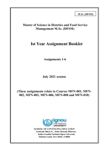 M.Sc (DFSM) 1st year Assignments (July 2021)