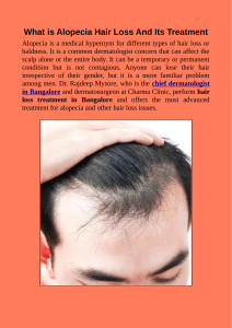 What is Alopecia Hair Loss And Its Treatment in Bangalore