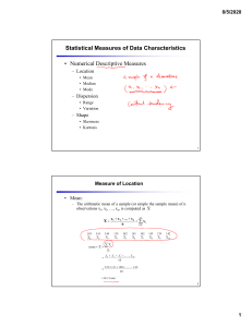 Lecture Statistical Measures handouts