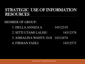 12909 STRATEGIC USE OF INFORMATION RESOURCES PPT-2
