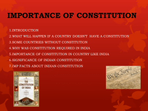 SIGNIFICANCE OF A CONSTITUTION