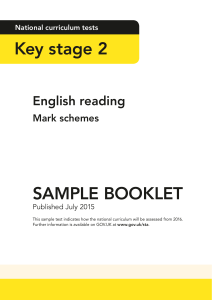 2016 Sample ks2 Englishreading markscheme