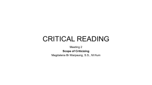 CRITICAL READING Meeting 2