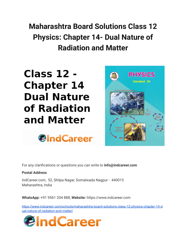 maharashtra-board-solutions-class-12-physics-chapter-14-dual-nature-of