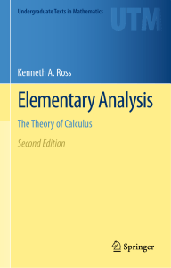 Elementary Analysis Textbook: Calculus Theory