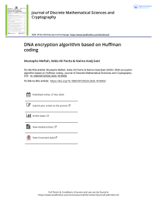 DNA encryption algorithm based on Huffman coding (1)