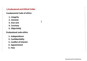 1. Ethical Codes (Part 1) 18.11.21