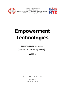 Week 1 Empowerment Technologies