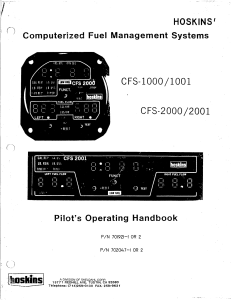 Hoskins FF CFS-2000 2001 Pilot OP Handbook