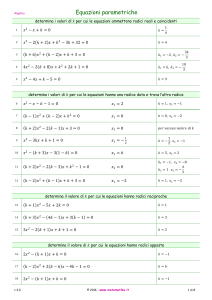 Equazioni parametriche: esercizi di algebra