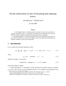 On the intersection of sets of incoming and outgoing waves