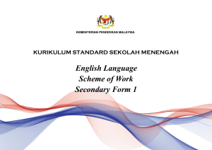 Secondary Scheme of Work Form 1